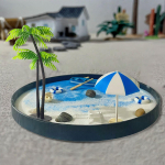 Mini Sodo Smėlio Dėžės Rinkinys Atostogų Salos Tema Smėlio Dėžė Figūrėlės DIY Rankdarbiai Paplūdimio Ornamentas Gyvenamajam Kambariui