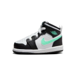 Air Jordan 1 Mid TD Green Glow Kūdikio Sportbačiai Juodi Balti DQ8425-103 23.5
