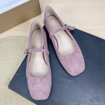 Madingi plok&scaron;čiapadžiai moterims 2025 Kvadratinis pir&scaron;tas Sekli burna Suede Nauji Mary Jane batai Didelis dydis Moteri&scaron;ki batai 42 43 44 Zapatos 39 violetinė