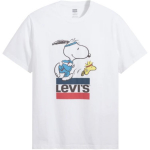 Levis X Peanuts Bendradarbiavimas Madingi Laisvalaikio Mar&scaron;kinėliai Trumpomis Rankovėmis Su Animacinių Filmukų Ra&scaron;tu Unisex Vir&scaron;utiniai Drabužiai 16143-0080 M