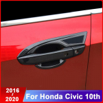 ABS Chrome Car Door Handle Protective Covers Trim Door Bowl Cover Sticker For honda civic 10th 2016 2017 2018 B ABS Chrome