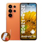 Blackview WAVE 10 4G i&scaron;manusis telefonas 32GB+128GB 6,88 120Hz Android 16 Mobilusis Dual SIM 8+128 oranžinė