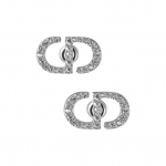 Dior Maži Cd Metaliniai Kristaliniai Sidabriniai Auskarai Moteri&scaron;ki auskarai E1742PTCCY-D102 Basic Packaging-Dust Bag+Box