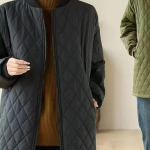 Moteri&scaron;kas paltas Fleece Storas Pliu&scaron;inis Ruduo Žiema Vidutinio Ilgio Nuleistais Petimis Medvilninis Laisvalaikio Užtrauktukas Pūkinis Striukė L juoda