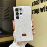 Prabangus Bling Cirkonio Deimantinis dėklas Samsung S26 S25 S24 S23 Ultra Plus, Blizgantis Atsparus smūgiams Dangtelis Moterims Merginoms Galaxy S26 Ultra balta