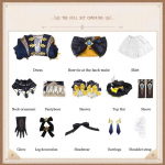 Anime Cosplay impact Navia cosplay suknelės uniformos kostiumo peruko rinkinys Helovino vakarėlio apranga moterims suknelės M