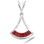 Les Tr&eacute;sors De Lily [P8019] - Pendentif Argent 'Boho' rouge argent&eacute; (rhodi&eacute;) - 15x15 mm