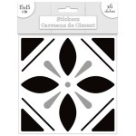 Les Tr&eacute;sors De Lily [Q7346] - 6 juodų cementinių plytelių lipdukų rinkinys - 15x15 cm