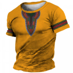 Afrikieti&scaron;ki drabužiai vyrams Dashiki mar&scaron;kinėliai Tradiciniai drabužiai Trumpomis rankovėmis Laisvalaikio retro stiliaus gatvės apranga Vintažinis etninis stilius 6XL