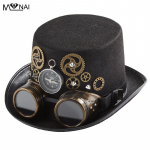 Originalios rankų darbo sunkiojo metalo pavarų kepurė Kompasas kniedės Magic Hat vakarėlio dekoravimas akiniai kepurės kepurės Cosplay Halloween Fancy M(56-58cm)