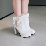 Pavasario ir rudens saldaus stiliaus nėriniai nėriniuoti saldainiai batai lanko grandinėlė moteri&scaron;ki odiniai batai trumpomis rankovėmis riterių batai auk&scaron;takulniai