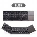 Mini belaidė sulankstoma klaviatūra Ne&scaron;iojama Bluetooth klaviatūra su jutikliniu kilimėliu, skirta Windows Android IOS plan&scaron;etiniam kompiuteriui Ipad telefonui juoda