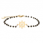 Rožinio aukso dobilas nerūdijančio plieno pakabukas apyrankės moterims juodo kri&scaron;tolo karoliukai grandinėlė madingi papuo&scaron;alai Joyas De Mujer 16cm-25cm adjustable