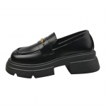 Mados siurblys Moteri&scaron;ki Loafers Slip ant Odinės kanopos Viduriniai kulniukai Metalo puo&scaron;yba Oksfordo batai moterims Platforminiai batai 35 smėlis
