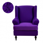 Vienspalvis nuožulnus rankenos karaliaus atlo&scaron;o kėdės užvalkalas Elastinis fotelis Wingback Wing sofa nugaros kėdės užvalkalas, tamprus apsauginis užvalkalas