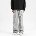 2024 m. pavasario tiesios laisvalaikio kelnės vyri&scaron;kos plačios, vientisos spalvos krovininės kelnės, elastingos juosmens Harajuku vyri&scaron;kos kelnės M tamsiai pilka spalva