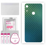apgo Protective Skin Sticker for the back compatible with Huawei Y6s (2019), Wrap Film, Foil, Vinyl - Pattern Carbon Chameleon CAKA1