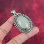 Akvamarino chalcedono rankų darbo brangakmenių papuo&scaron;alai, 925 prabos sidabro pakabukas, unikalaus dizaino papuo&scaron;alai, moterims 1.50 Inches mėlyna