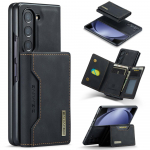 Padalinta piniginė Kortelių laikiklis Odinis dėklas, skirtas Samsung Galaxy Z Fold 6 5 4 3 5G Magnetinis stovas telefono mai&scaron;elio dangtelis, skirtas Samsung Z Fold6 Samsung Z Fold 4 juoda