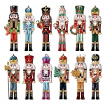 Spragtuko kareivio pakabukas medinis spragtuko kabantis ornamentas, dažytas &scaron;ventinis papuo&scaron;imas Kalėdų eglutei Naujųjų metų dovanos vakarėlio dekoravimui 12pcs