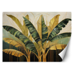 Bananų lapų botaniniai tapetai 100x70 auksinė