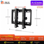 Universalus reguliuojamas televizoriaus sieninis laikiklis 32-75 colių ekranams 14-43 inches two-way adjustable