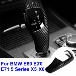 Automobilio anglies pluo&scaron;to ra&scaron;to automatinės pavarų perjungimo svirties rankenėlės dangtelio apdaila BMW E60 2008-2010 E70 E71 5 serijos -X6 2008-2013 interjero aksesuaras CHINA