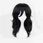 Shouta Aizawa Cosplay perukas 45 cm juodas garbanotas banguotas kar&scaron;čiui atsparus sintetinis anime perukas + peruko kepurė One Size