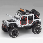 Nauja 1:24 Jeeps Wrangler Rubicon Alloy pikapas Modelis Lietas metalinis žaislas visureigis automobilio modelis Garso ir &scaron;viesos kolekcija vaikams Dovana balta