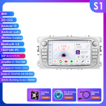 HIZPO I&scaron;manusis 2Din 7 colių Android Auto automobilio radijas Ford Focus 2 Mondeo S/C Max Kuga Fiesta Fusion GPS navigacijai RDS FM DSP UI7862 CarPlay S S1 8Core 3G 32G AI