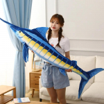 140cm Milžini&scaron;ki Imitaciniai Mėlynojo Tuno Pliu&scaron;iniai Žaislai Kim&scaron;ti Mink&scaron;ti Mėlynieji Marlinai Makaira Mazara Pliu&scaron;inė Pagalvė Žaislai Žuvys Kūrybi&scaron;ka Dekoracija 60cm