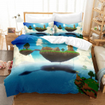 3D Skaitmeninės spaudos trijų dalių Minecraft žaidimo vaiki&scaron;kas animacinis antklodės komplektas EU Single 140*200cm