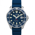 TIMEX Deepwater Meredian 200 Automatinis 20 ATM Atsparus Vandeniui Safyro Mėlynas Laikrodis, Atsparus, Stiklas, Ciferblatas, TW2Y39900, Vyri&scaron;kas [Autenti&scaron;kas] mėlyna