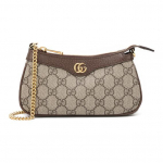 GUCCI Ophidia Dvigubo G Logotipo Užtrauktuko Užsegimas Drobės ir Odos Mahjongo Krep&scaron;ys Po Pažastimi Krep&scaron;ys Pečių Krep&scaron;ys Rankinė Mini Moteri&scaron;kas Smėlio Spalvos su Ebono Spalva Gift bag (basic set + original carry bag) smėlis