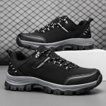 Vyri&scaron;ki sportbačiai Lauko žygio batai Auk&scaron;tos kokybės odiniai laisvalaikio batai Neslystantys laipiojimo batai Sportbačiai vyrams Zapatillas Hombre 39 juoda