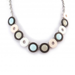 NOA [K0195] - Collier Cr&eacute;ateur 'Bora Bora' ivoire bleu ciel balta