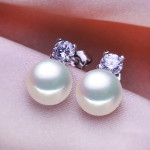 SENIKO 8-9mm natūralūs gėlo vandens perlų auskarai geometrijos dizaino madingi kubiniai cirkonio auskarai moterims, mergaičių dovana balta