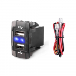 44x26mm 4,2A dviejų prievadų Toma greito telefono 12V 24V įkroviklis su LED voltmetru Automobilinis USB įtaisytas lizdo adapterio įkroviklis without Volmeter