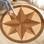 &bdquo;Compass Round Area&ldquo; kilimėlis, retro stiliaus britų karinio jūrų laivyno naujojo pasaulio atradimo kilimėlis, svetainės miegamojo kilimai, neslidūs kilimėliai vaikams žaisti Diameter 150cm