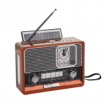 Ne&scaron;iojamas retro radijo FM/AM/SW1-6 radijo imtuvas Bluetooth garsiakalbis Saulės MP3 muzikos grotuvas su LED ap&scaron;vietimu USB/TF kortele/AUX oranžinė