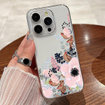 iPhone 15 Pro Max 14 13 Pro 12 11 telefono dėklas Gražus gėlių ra&scaron;tas Skaidrus smūgiams atsparus plonas PC kietas dėklas iPhone 15