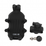 Motociklo &scaron;akės stiebo telefono laikiklis su vibracijos slopintuvu, didelės spartos saugus užraktas, reguliuojamas laikiklis skirtas M10 Ball Head; Bottom Diameter