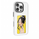 NFC 16promax iphone dėklas E ra&scaron;alo ekranas keturių spalvų Vaizdo perdavimas skirtas iPhone 15 14 13 Pro Max DIY dėklai Be baterijų iPhone 16 Pro Max balta