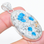K2 Blue Azurite Handmade 925 Sterling Silver Jewelry Pendant 2.21 l8v18