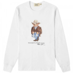 Polo Ralph Lauren Polo lokelio logotipas spausdinamas megztinis ilgomis rankovėmis džemperis vyri&scaron;kas džemperis Balta 710858026-001 S
