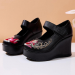 GKTINOO Rankų darbo Retro Moteri&scaron;ki batai Apvalus priekis 9cm Auk&scaron;tį didinantys plei&scaron;tai Laisvalaikio batai Moteri&scaron;ki natūralios odos platforminiai loaferiai 225