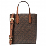 Michael Kors Vincent Logotipo Spaudos Magnetinis Užsegimas Padengtas Drobės Pečių Crossbody Mini Rankinė Moteri&scaron;kos Rankinės Tamsiai Ruda 35F4G2VC0B-BROWN Basic Set (Bag+Dust Bag)