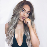 MISS WIG Fashion Long Wave Wig Ombre Blonde Sintetinis perukas moterims 1wig&1cap pilka