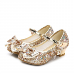 Princesės odiniai batai mergaitėms &Scaron;okių batai Laisvalaikiai Blizgučiai Vaiki&scaron;ki Auk&scaron;takulniai Batai Merginoms Drugelio mazgas 27
