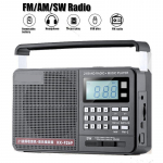 Įkraunamas radijo FM / AM / visos dažnių juostos TF kortelės U diskas su žibintuvėliu puslaidininkiniu radiju, didelės talpos baterijos skaitmeninis grotuvas, dovana pagyvenusiems žmonėms juoda